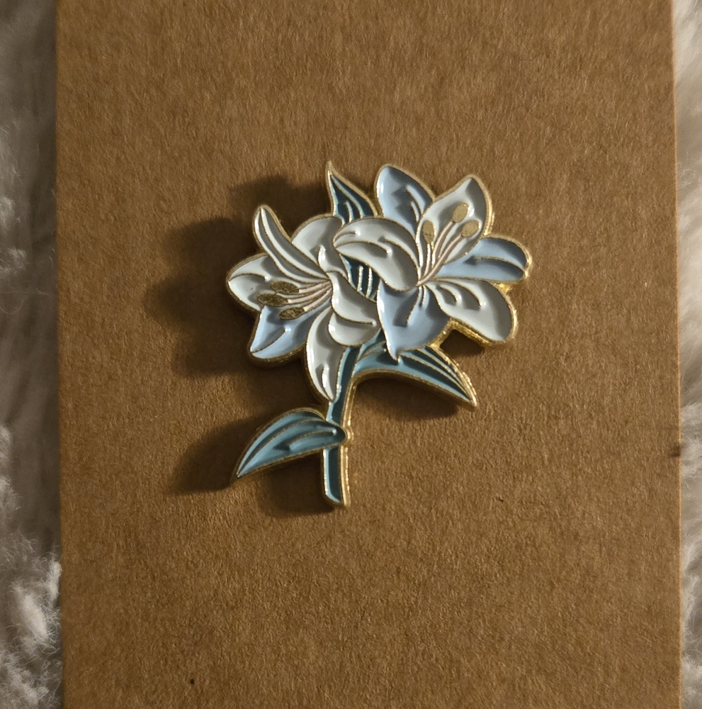 Elegant Floral Enamel Pin